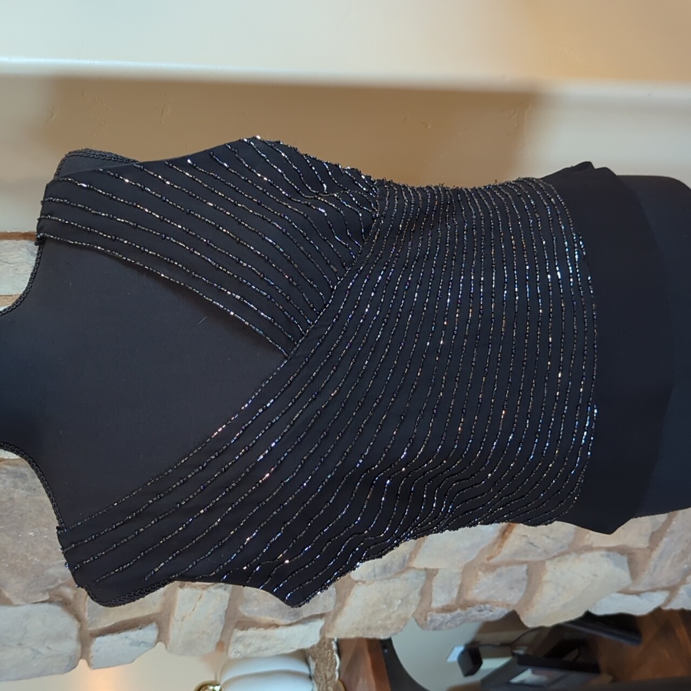 Beaded v neck top